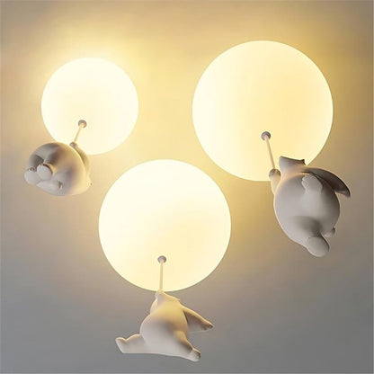 Minimalist Metal Ceiling Light Bear Figurine View 27
