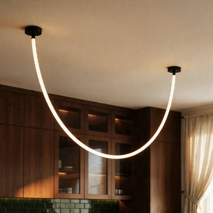 Minimalist Metal Chandelier Looping Suspended Tube LED Alternate
