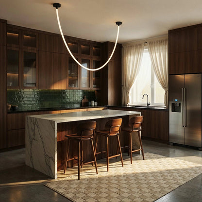 Minimalist Metal Chandelier Looping Suspended Tube LED Full