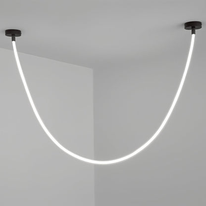 Minimalist Metal Chandelier Looping Suspended Tube LED Lifestyle