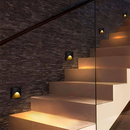 Minimalist Metal Recessed Stair Light Curved Cutout LED Alternate