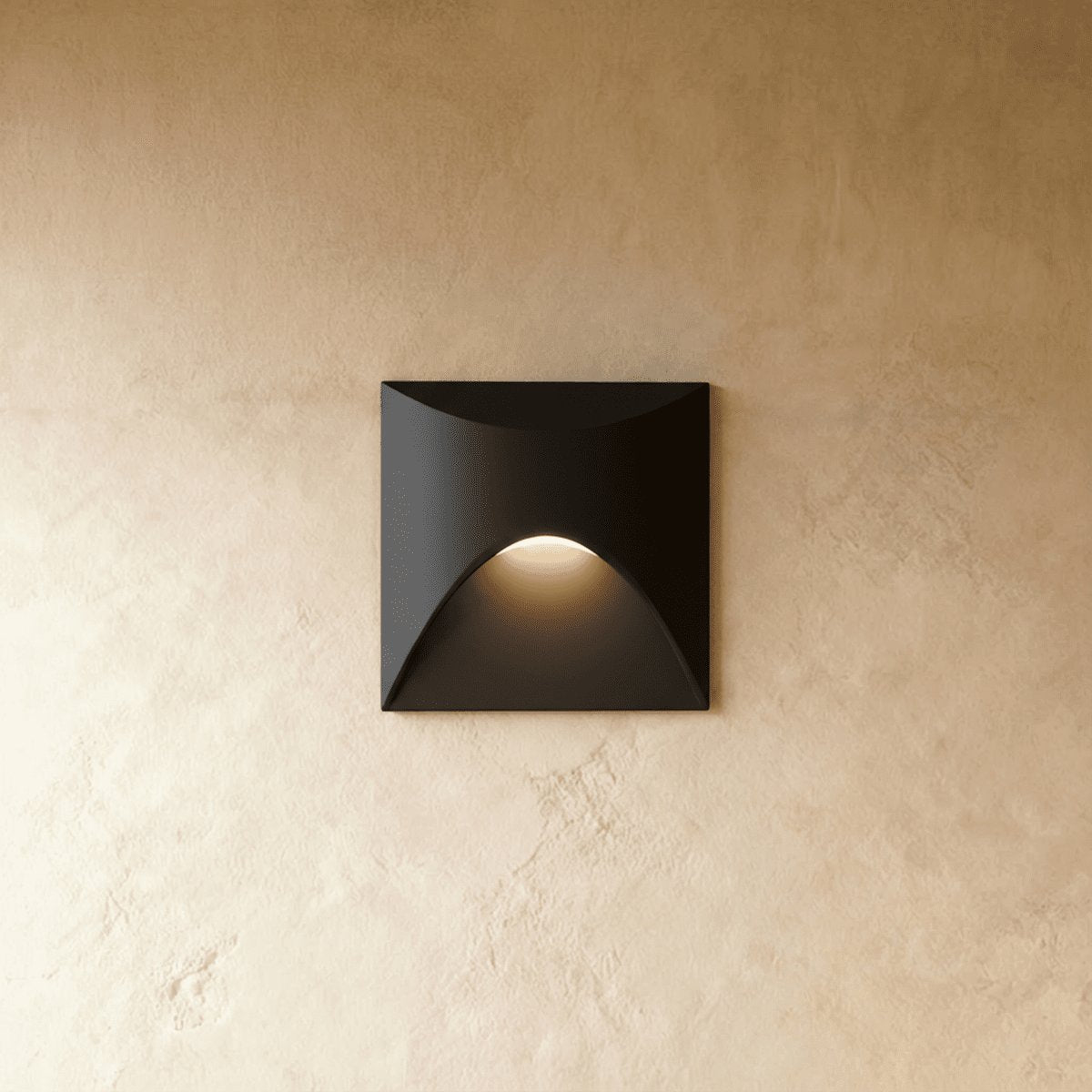 Minimalist Metal Recessed Stair Light Curved Cutout LED Angle
