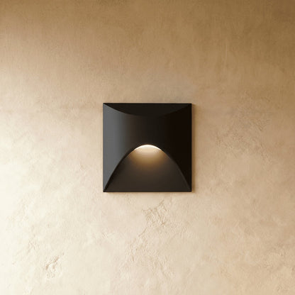 Minimalist Metal Recessed Stair Light Curved Cutout LED Angle