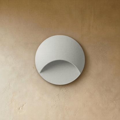 Minimalist Metal Recessed Stair Light Curved Cutout LED Front