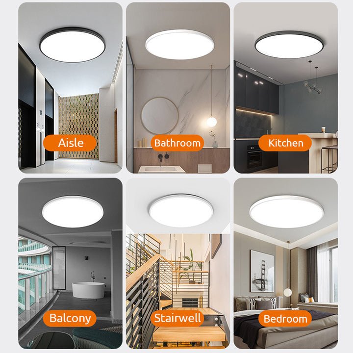 Minimalist Round LED Flush Mount Ceiling Light Slim Disc View 15