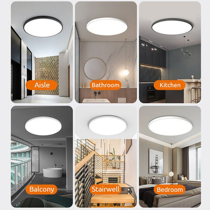 Minimalist Round LED Flush Mount Ceiling Light Slim Disc View 15