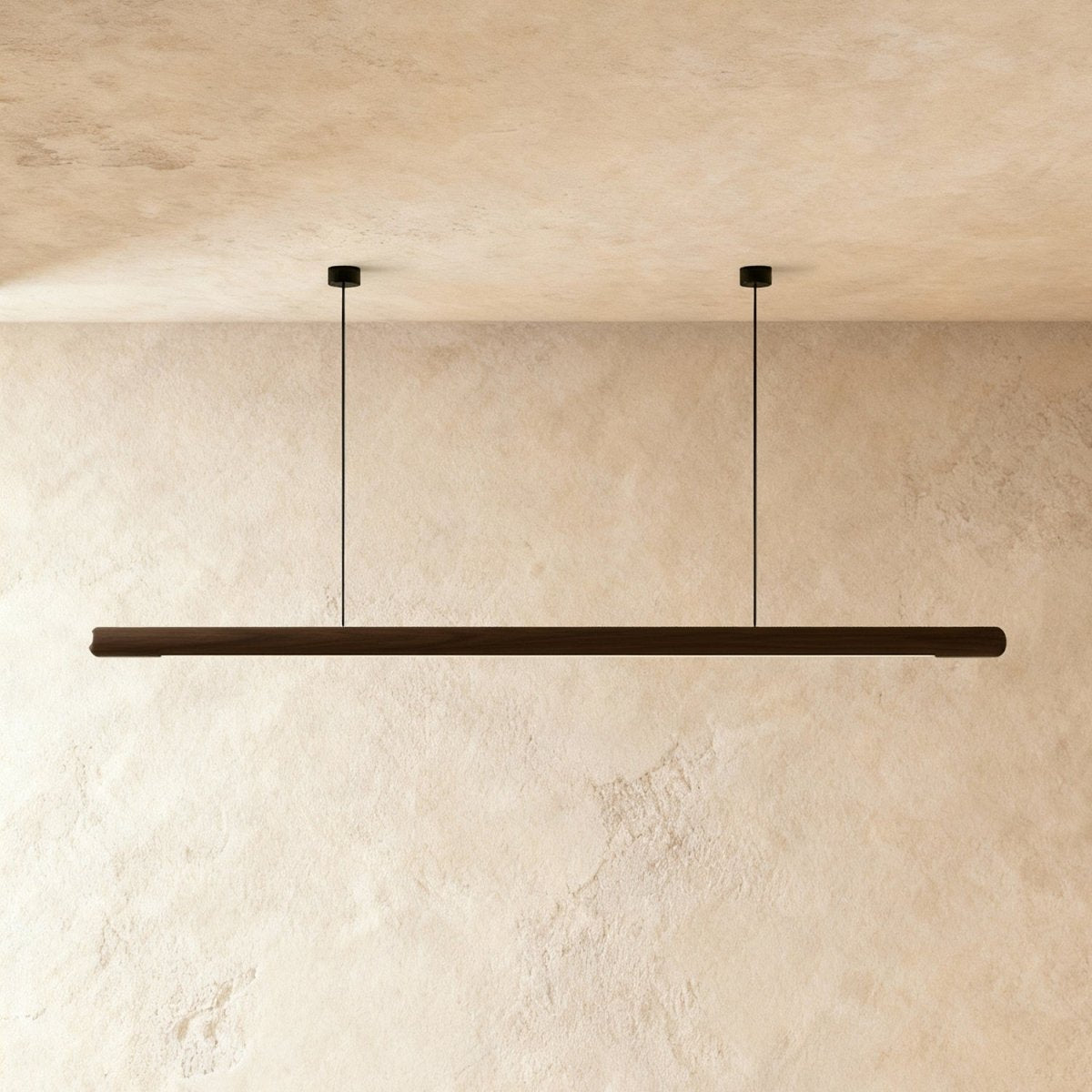 Minimalist Wood Pendant Light Tapered Bar LED Hero