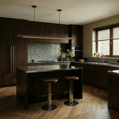 Minimalist Wood Pendant Light Tapered Bar LED View 15