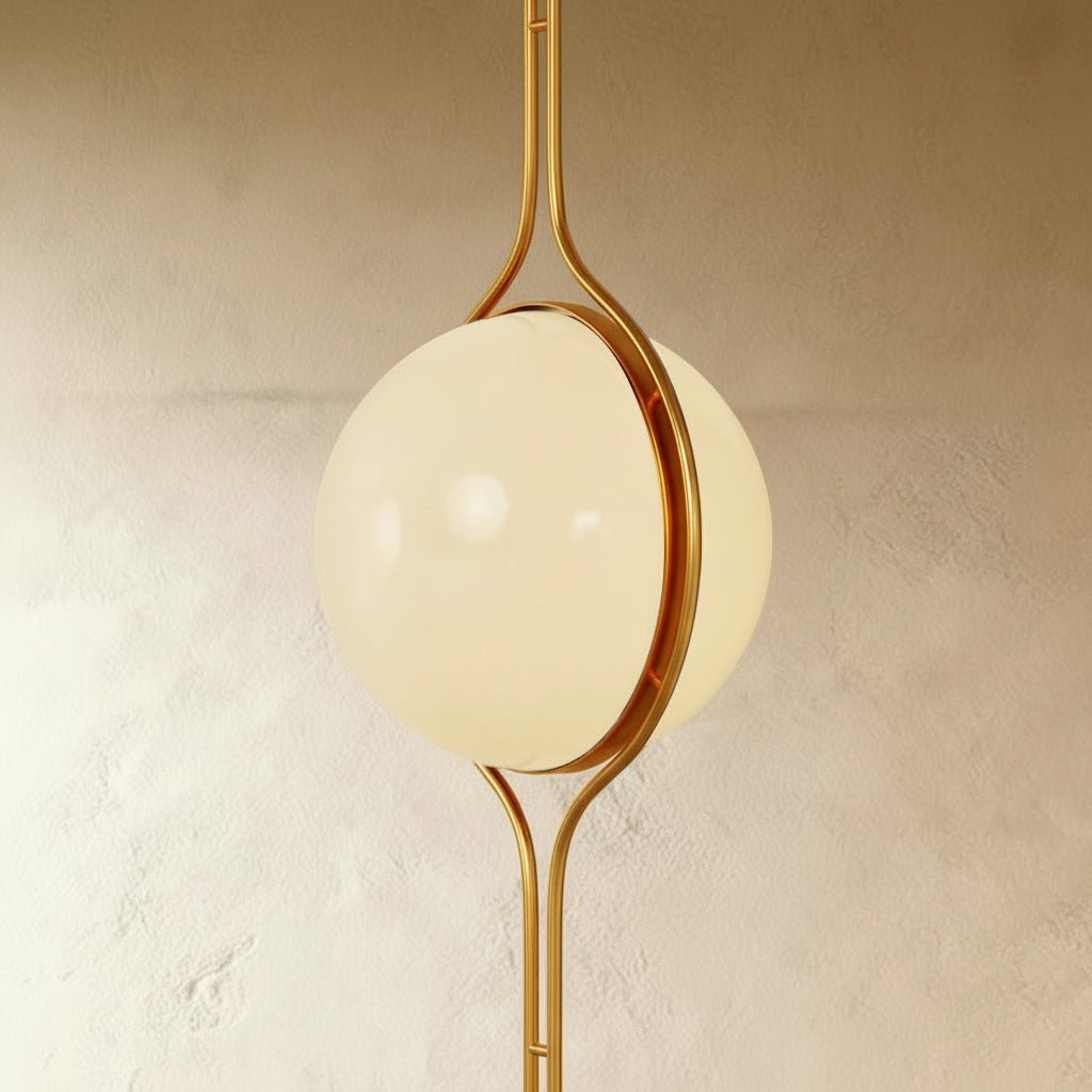 Modern Acrylic Globe Floor to Ceiling Lamp Front