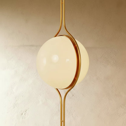 Modern Acrylic Globe Floor to Ceiling Lamp Front