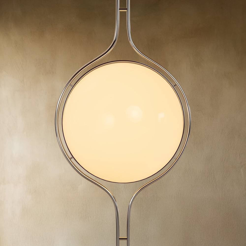 Modern Acrylic Globe Floor to Ceiling Lamp Side