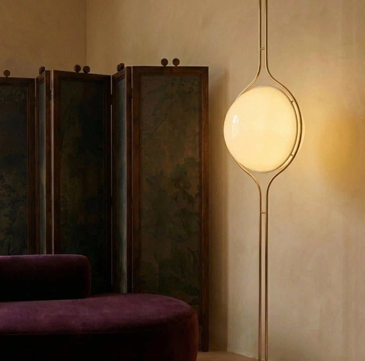 Modern Acrylic Globe Floor to Ceiling Lamp View 13