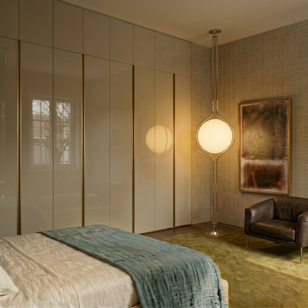 Modern Acrylic Globe Floor to Ceiling Lamp View 14