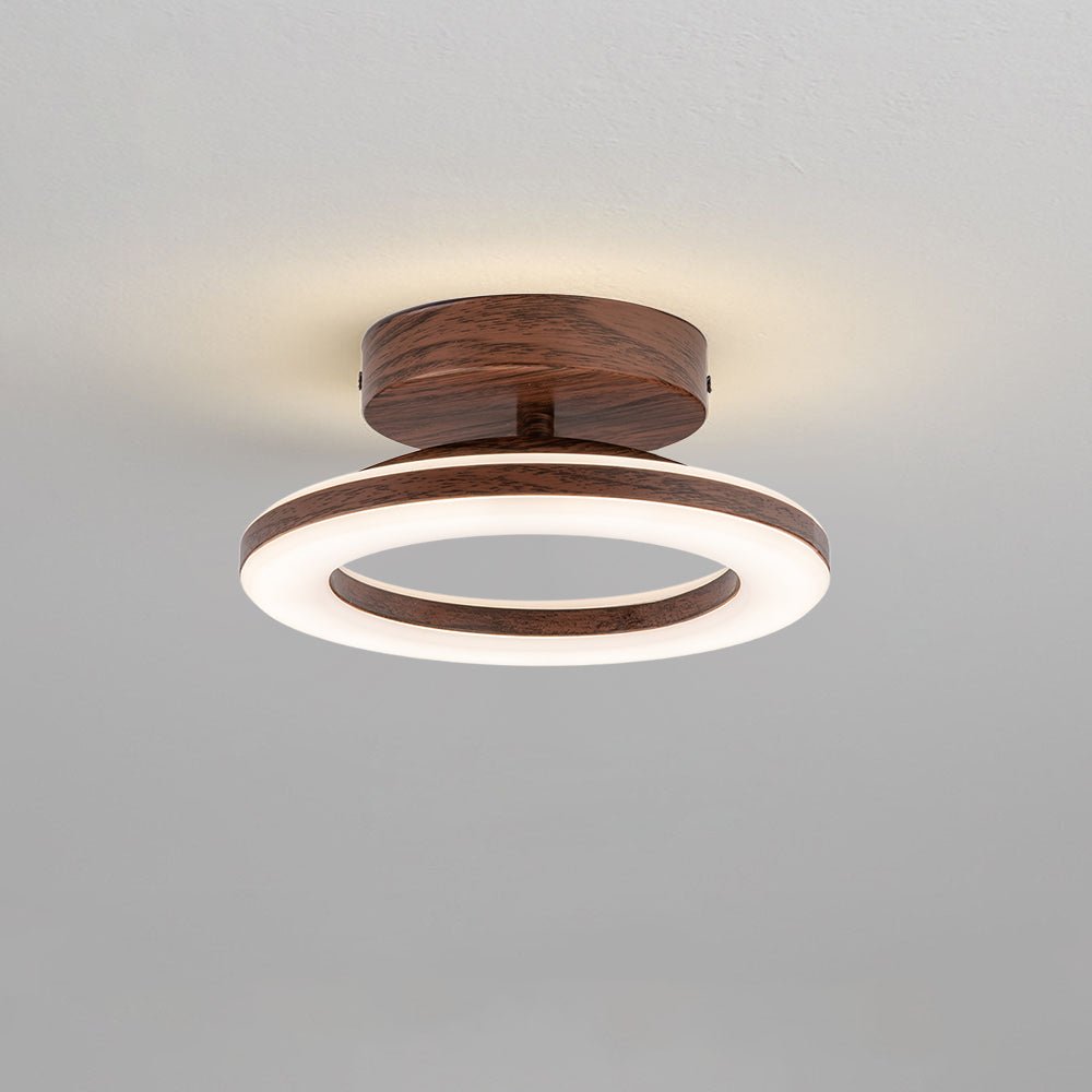 Modern Acrylic Ring LED Ceiling Light Round Side