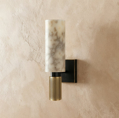Modern Alabaster Wall Lamp Stacked Dual Cylinder Hero