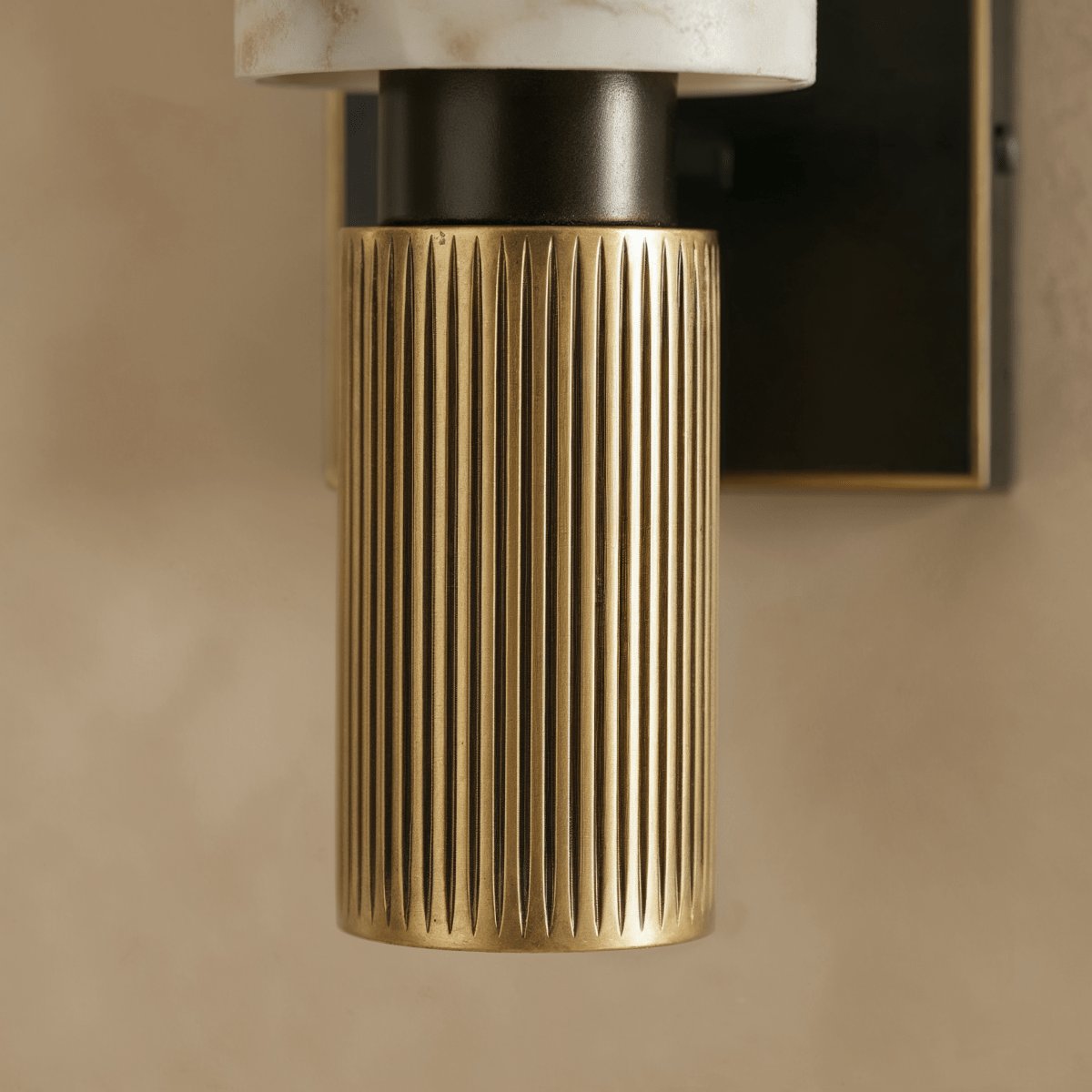 Modern Alabaster Wall Lamp Stacked Dual Cylinder Side