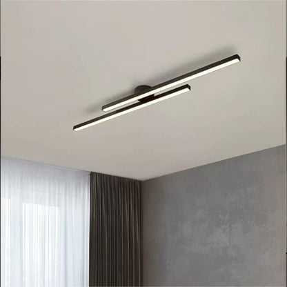 Modern Aluminium Long Strip Semi Flush Mount LED Ceiling Light For Living Room Alternate