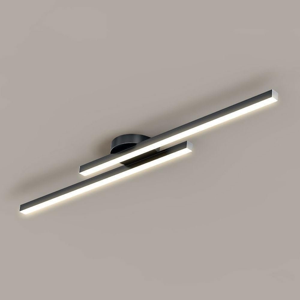 Modern Aluminium Long Strip Semi Flush Mount LED Ceiling Light For Living Room Hero