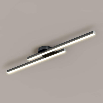 Modern Aluminium Long Strip Semi Flush Mount LED Ceiling Light For Living Room Hero