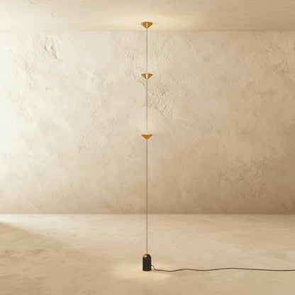 Modern Aluminum Floor to Ceiling Lamp Conical Shade LED Detail