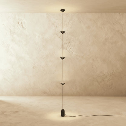 Modern Aluminum Floor to Ceiling Lamp Conical Shade LED Front