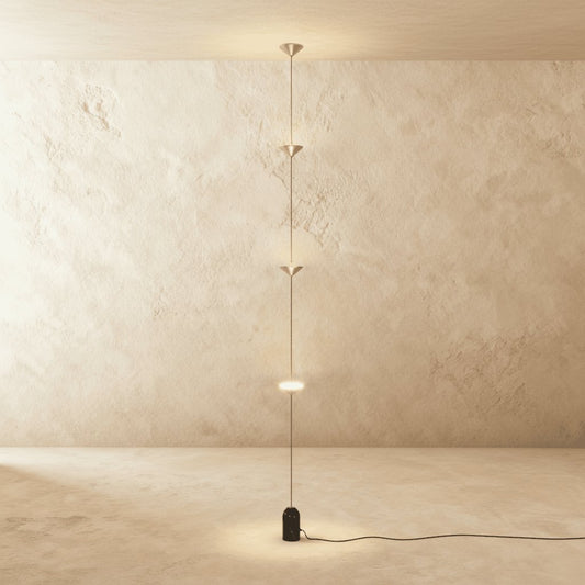Modern Aluminum Floor to Ceiling Lamp Conical Shade LED Hero