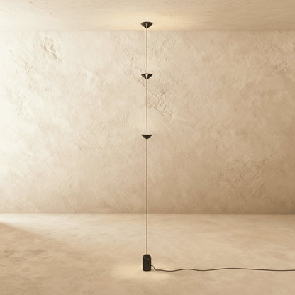 Modern Aluminum Floor to Ceiling Lamp Conical Shade LED Side