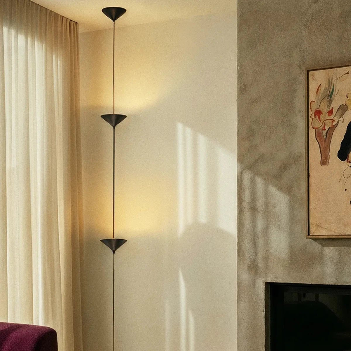 Modern Aluminum Floor to Ceiling Lamp Conical Shade LED View 11