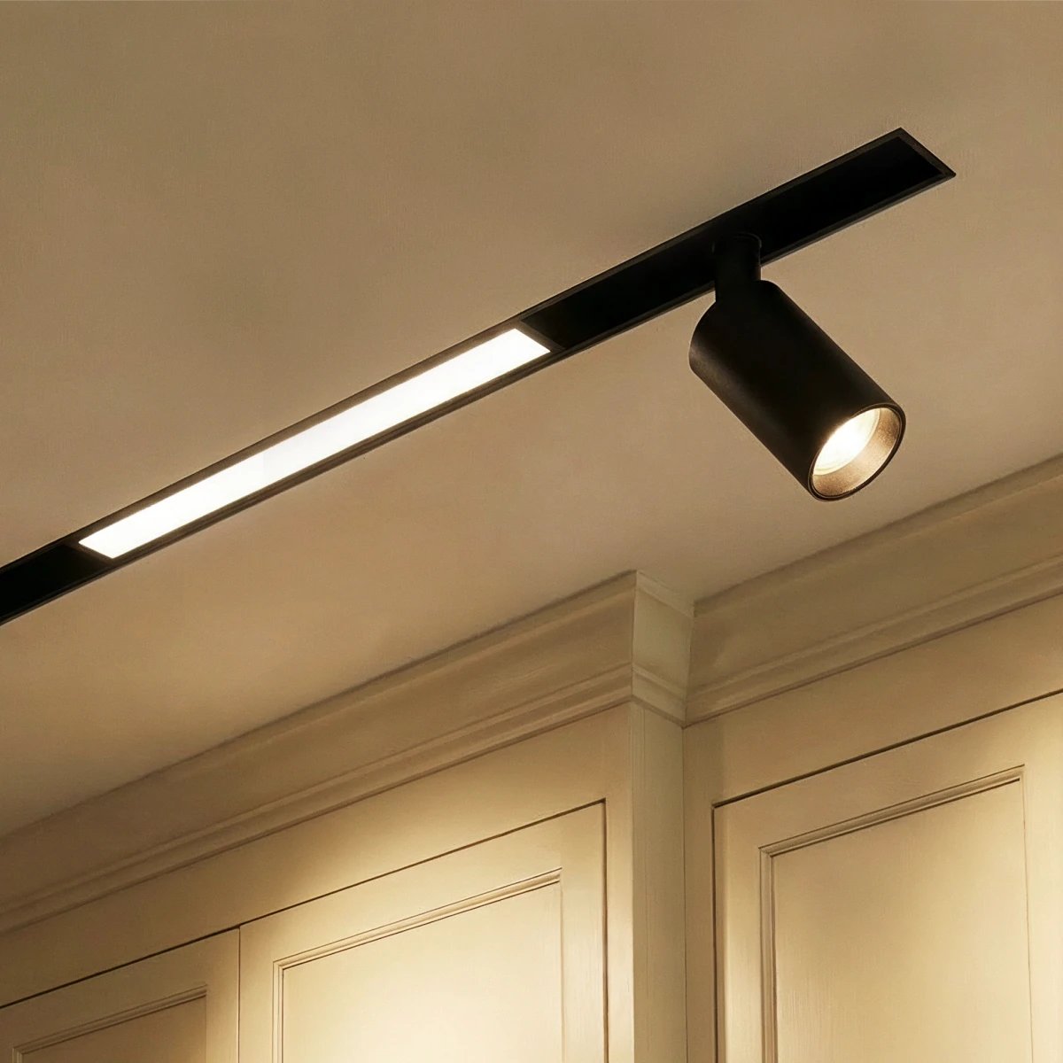 Modern Aluminum Magnetic Track Light System Flexible Rail View 24