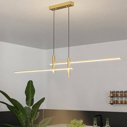 Modern Aluminum Pendant Light Crossed Bar LED Back