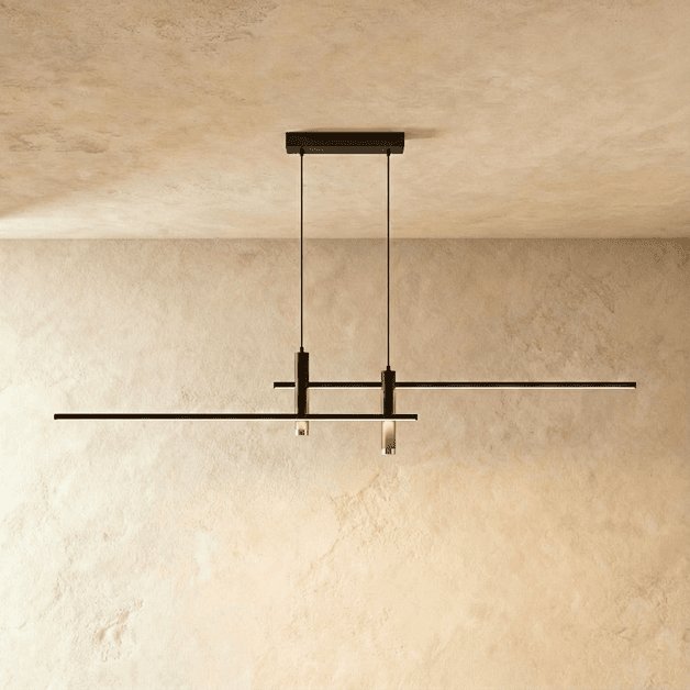Modern Aluminum Pendant Light Crossed Bar LED Detail