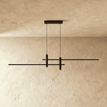 Modern Aluminum Pendant Light Crossed Bar LED Side