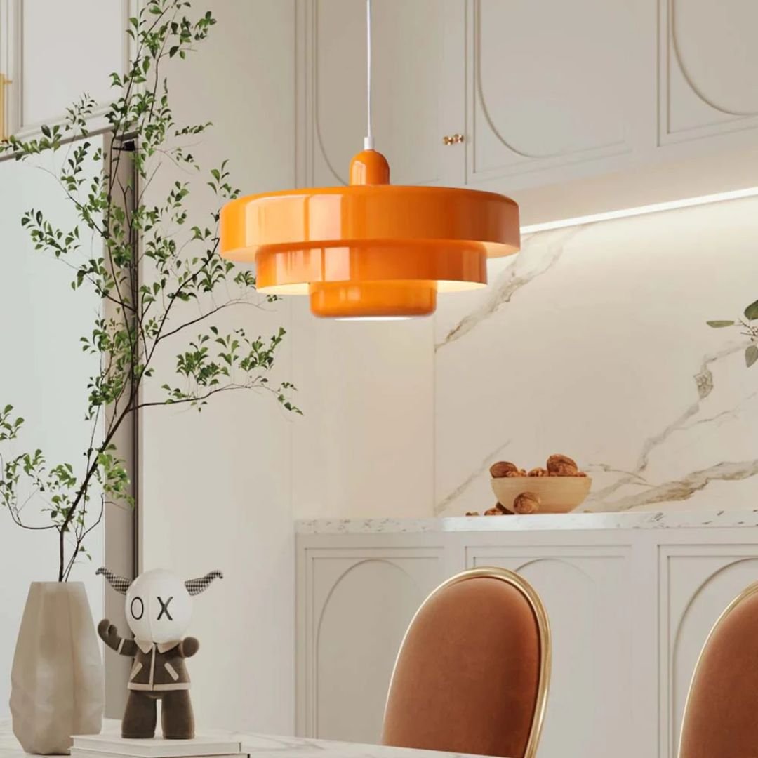 Modern Architectural Layered Pendant Light Concentric Rings Side