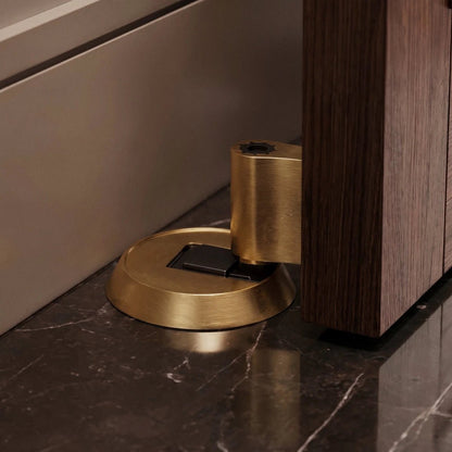 Modern Brass Door Stop Offset Cylinder Post Angle