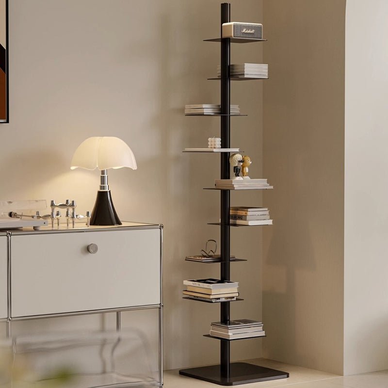 Modern Carbon Steel Invisible Spiral Bookshelf Alternating Tier Alternate