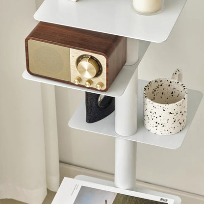 Modern Carbon Steel Invisible Spiral Bookshelf Alternating Tier Back