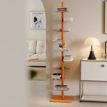 Modern Carbon Steel Invisible Spiral Bookshelf Alternating Tier View 11