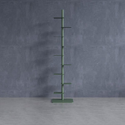 Modern Carbon Steel Invisible Spiral Bookshelf Alternating Tier View 13