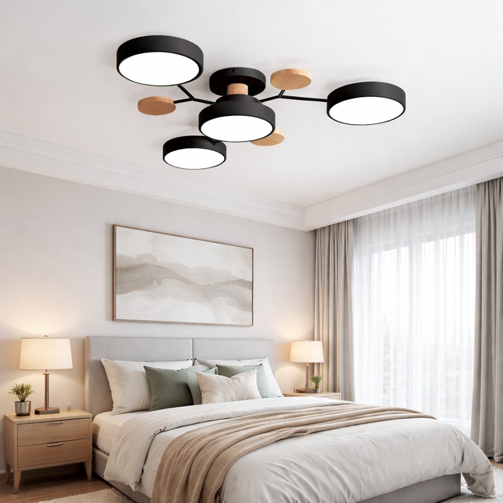 Modern Circular Living Room LED Ceiling Light Side