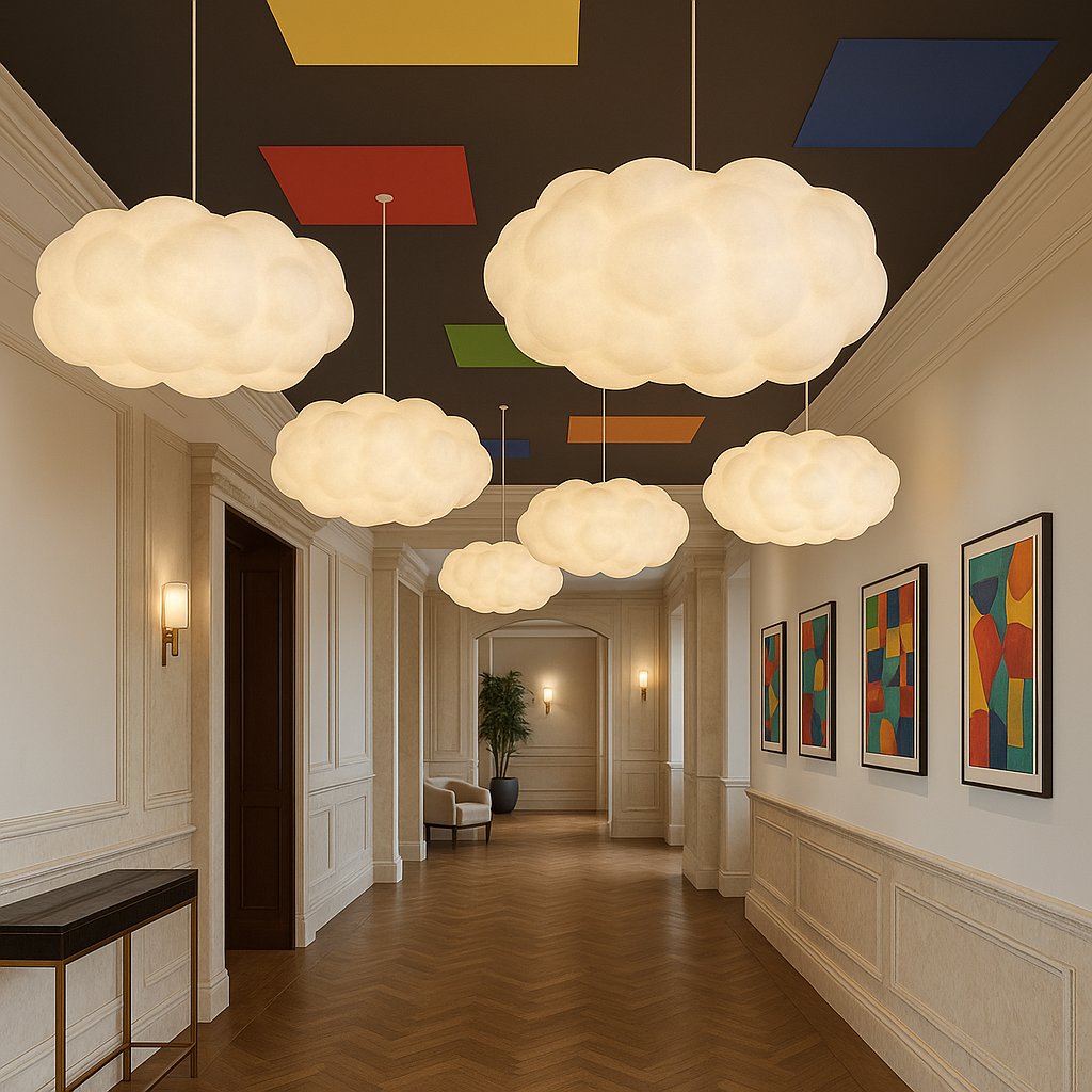 Modern Cloud Shape Pendant Ceiling Lamp Close Up