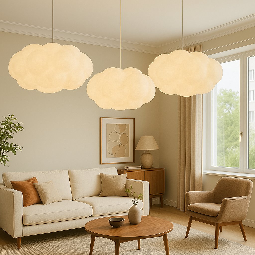 Modern Cloud Shape Pendant Ceiling Lamp Side