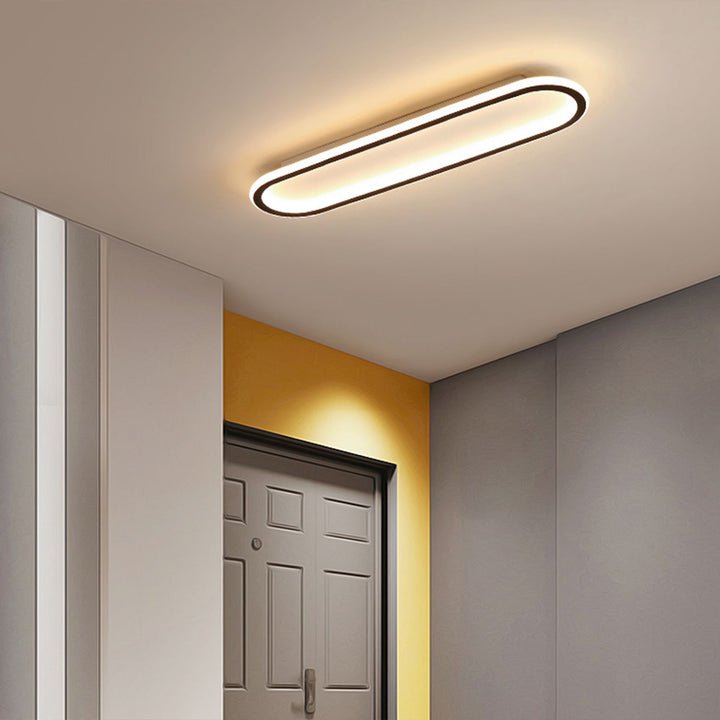 Modern Corridor Aisle Long Ceiling Light Close Up