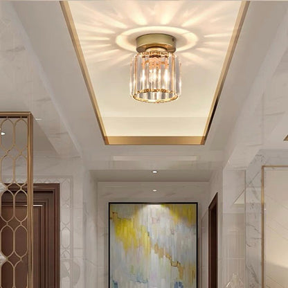 Modern Crystal Flush Mount Ceiling Light Cube Shade View 11