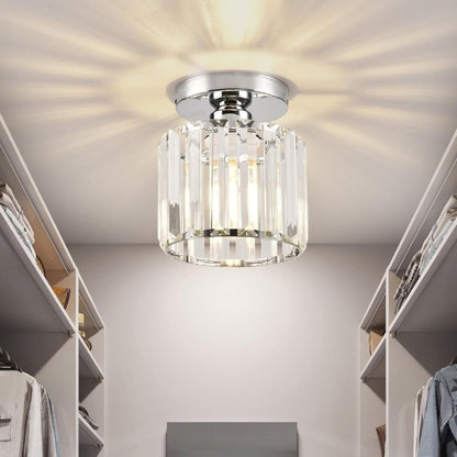 Modern Crystal Flush Mount Ceiling Light Cube Shade View 13