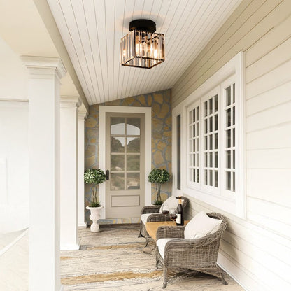 Modern Crystal Flush Mount Ceiling Light Cube Shade View 19