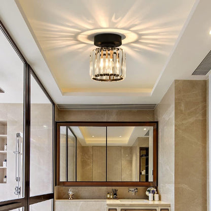 Modern Crystal Flush Mount Ceiling Light Cube Shade View 23