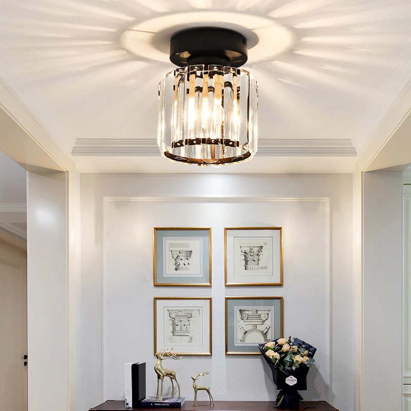 Modern Crystal Flush Mount Ceiling Light Cube Shade View 24