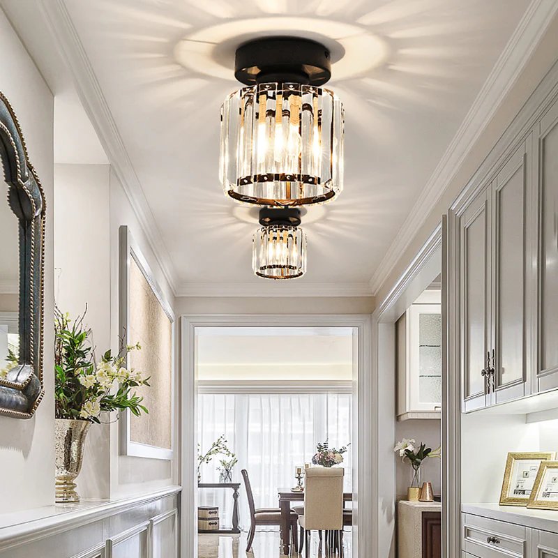 Modern Crystal Flush Mount Ceiling Light Cube Shade View 25