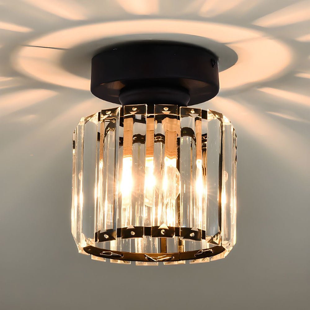 Modern Crystal Flush Mount Ceiling Light Cube Shade View 26