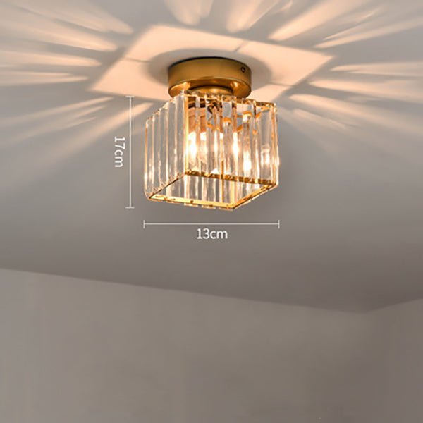 Modern Crystal Flush Mount Ceiling Light Cube Shade View 31